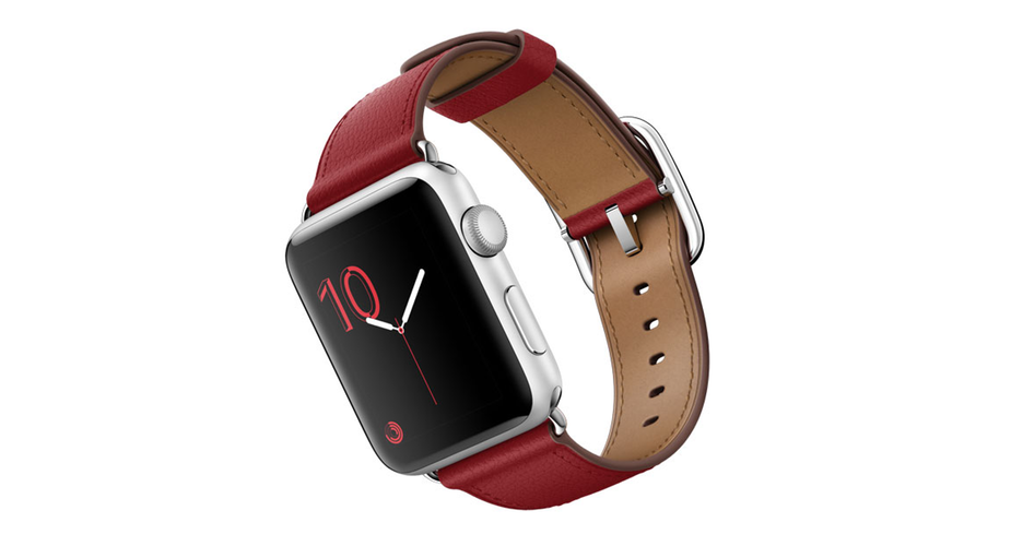 Skórzany pasek z klasyczną klamrą PRODUCT(RED) do Apple Watcha