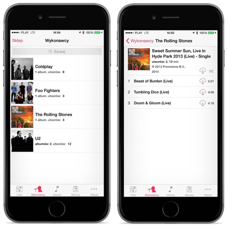 Muzyka w iOS 8