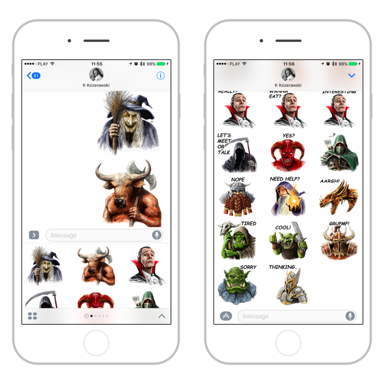 Fantasy Characters iMessage iOS10