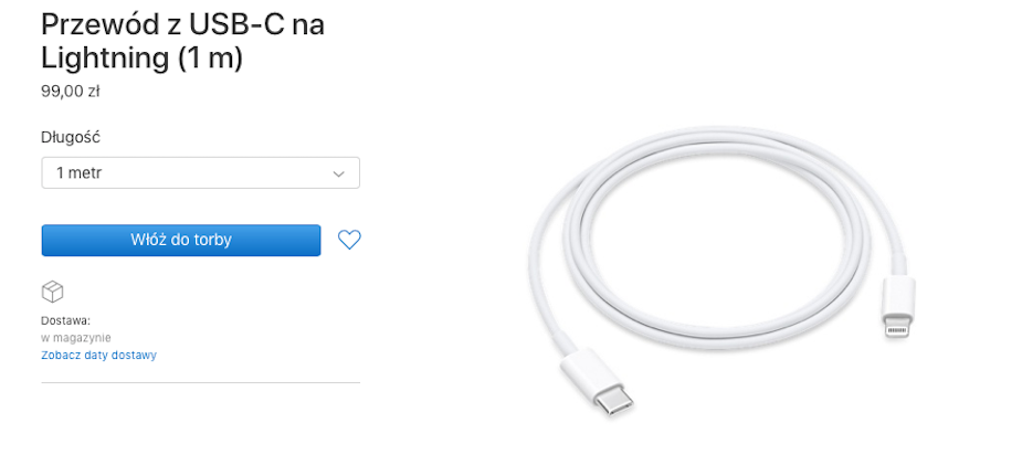 USB-C – Lightning kabel Apple