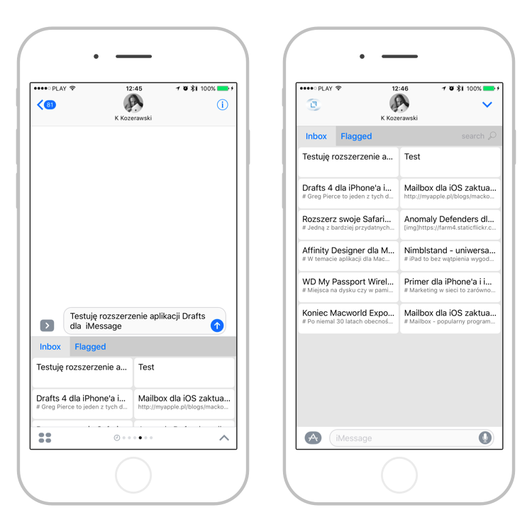 Drafts iMessage iOS10