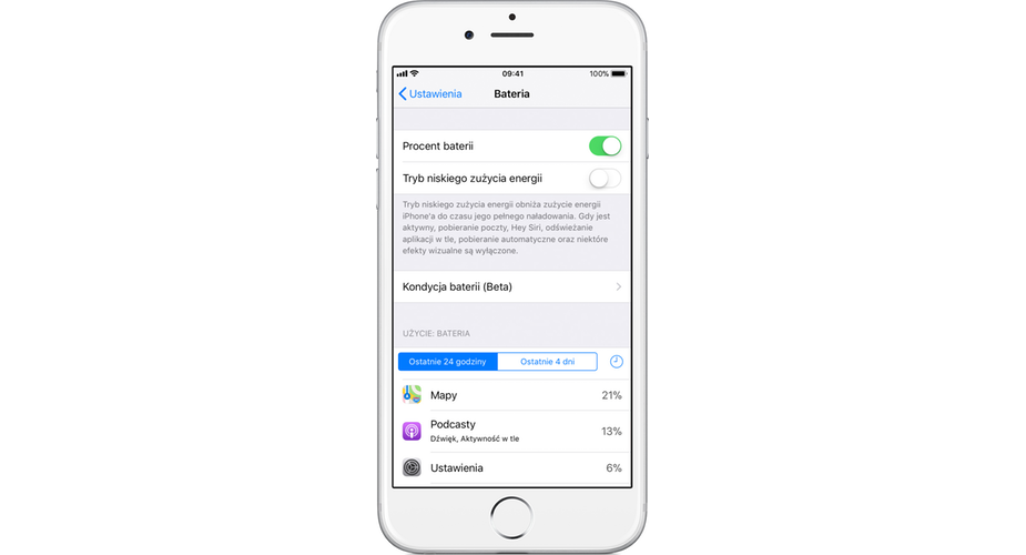 iOS 11.3 kondycja baterii
