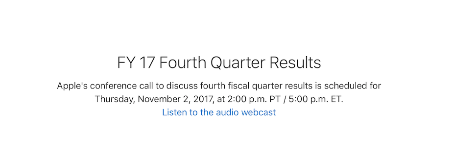 Wyniki finansowe  Apple - 4 kwartał 2017